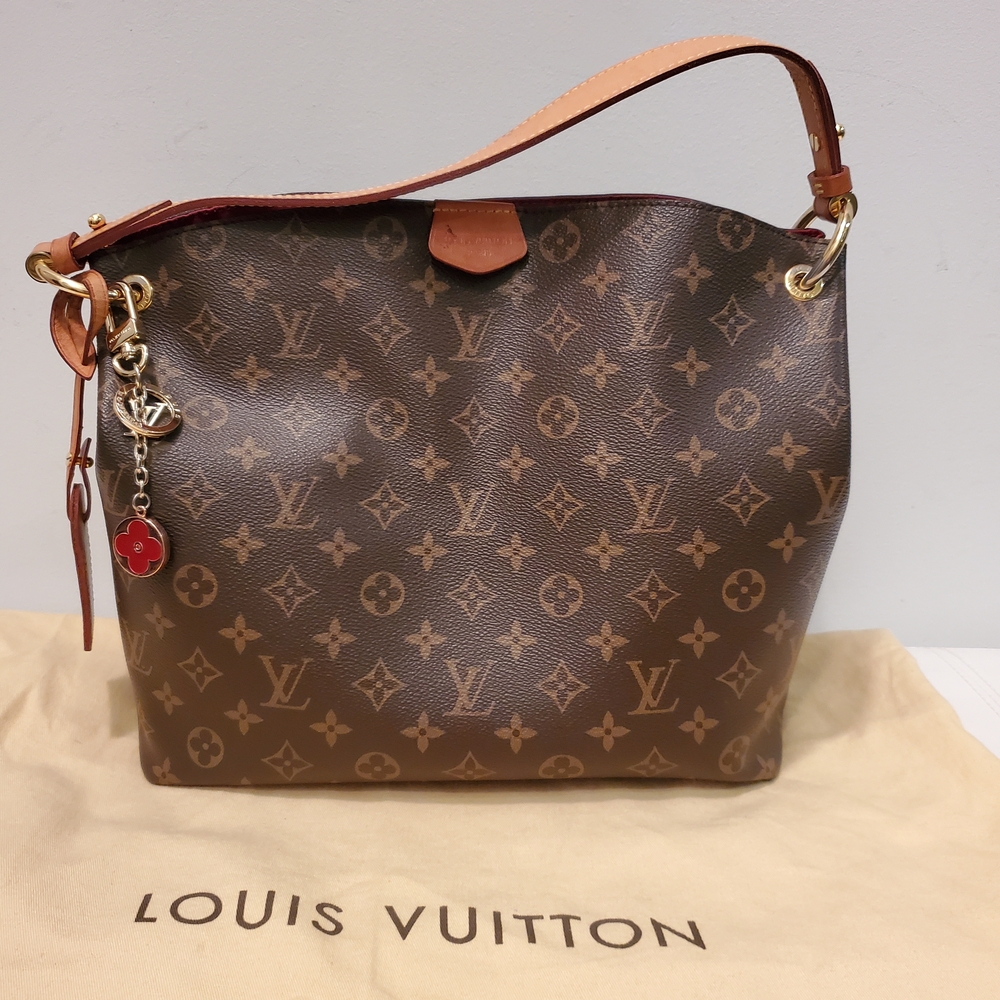 Authentic Louis Vuitton Classic Brown Monogram Graceful Pm Shoulder Bag